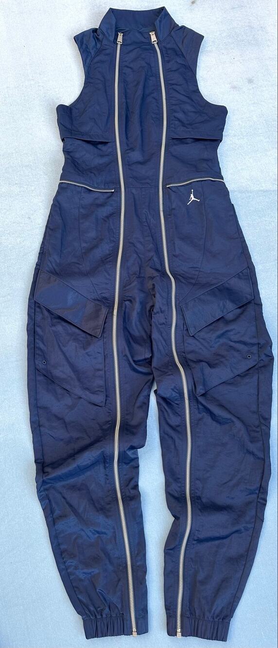 Nike Jordan Flight Suit Womens XS Navy Blue Reflective Utility Jumpsuit